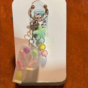 Colorful Initial Keychain with Charms